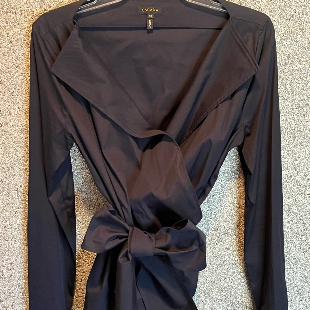 Escada cotton wrap shirt in Navy